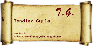 Tandler Gyula névjegykártya